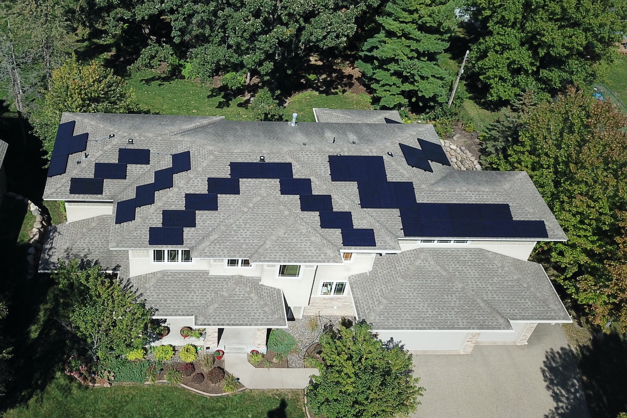 Solar panels on a home in Saint Louis Park