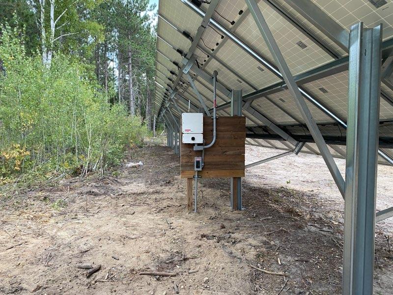 The underside of a solar array